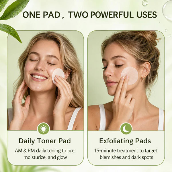Exfoliating Toner Pads for Texture & Blemishes | Korean Face Pads for Sensitive Skin