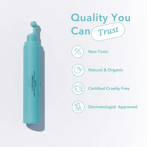Peptide Eye Serum - Cooling Rollerball Under Eye Serum for Puffiness Dark Circles & Wrinkles