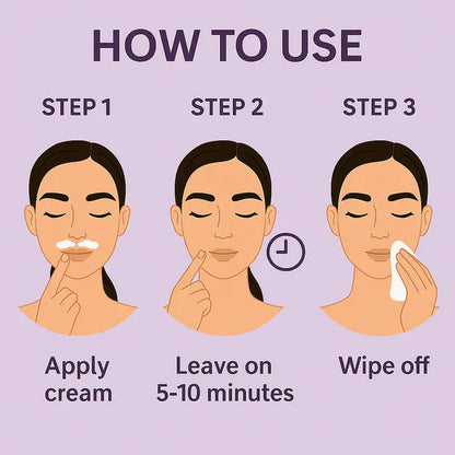 Facial Depilatory Cream for Women | Gentle Face Hair Removal Cream
