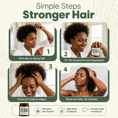 Batana Oil for Hair Growth | 100% Pure Honduran Hair Growth Oil for Thinning Hair & Fuller Hair