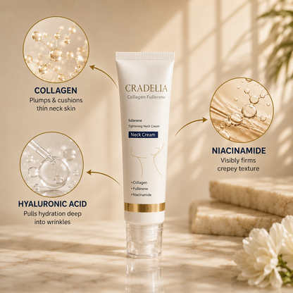 Fullerene Neck Cream – Firming & Hydrating Roller Cream for Smooth, Lifted-Looking Skin