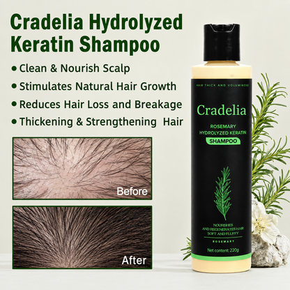 Hair Growth Shampoo for Thinning Hair – Rosemary Oil Anti Hair Loss Thickening Shampoo with Hydrolyzed Keratin, Biotin & Aloe Vera