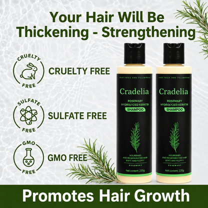Hair Growth Shampoo for Thinning Hair – Rosemary Oil Anti Hair Loss Thickening Shampoo with Hydrolyzed Keratin, Biotin & Aloe Vera