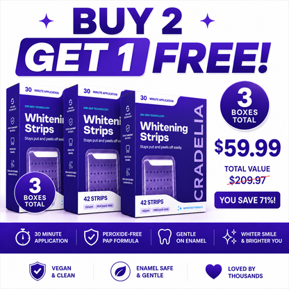Purple Teeth Whitening Strips | Peroxide-Free PAP Whitening Strips for Whiter Teeth