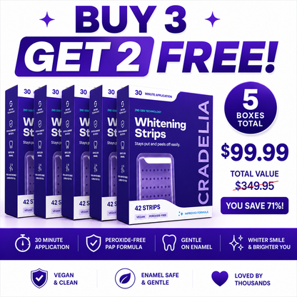 Purple Teeth Whitening Strips | Peroxide-Free PAP Whitening Strips for Whiter Teeth