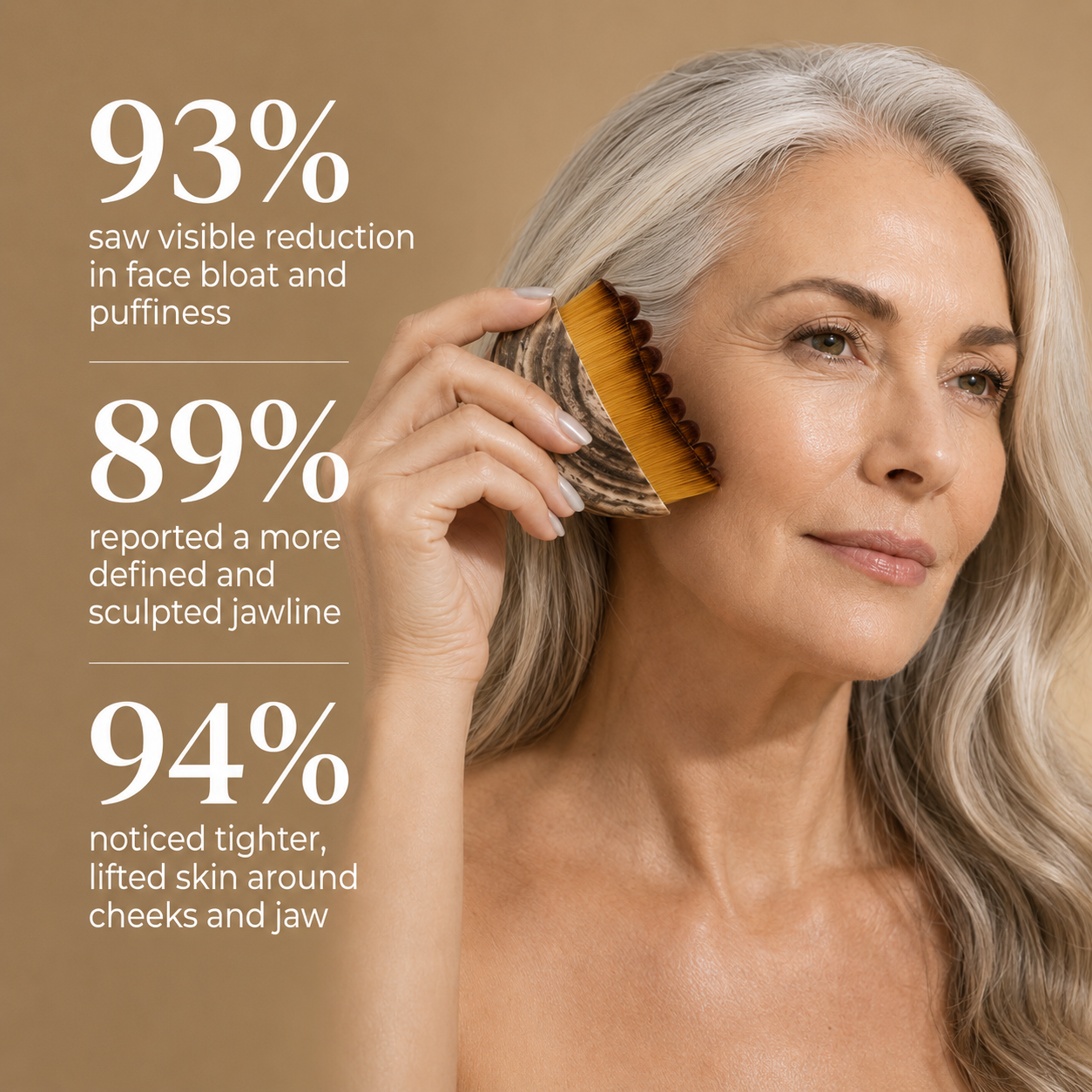 Lymphatic Face Sculpting Brush for Puffiness, Jawline Definition & Double Chin Reduction