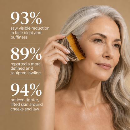 Lymphatic Face Massage Brush to Depuff Face, Define Jawline & Firm Sagging Skin