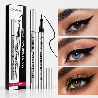 Waterproof Liquid Eyeliner | Black/Brown, 24H Long-Lasting One-Stroke Wing Liner