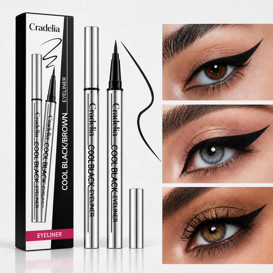 Waterproof Liquid Eyeliner | Black/Brown, 24H Long-Lasting One-Stroke Wing Liner