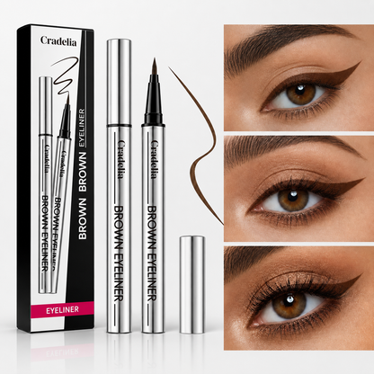 Waterproof Liquid Eyeliner | Black/Brown, 24H Long-Lasting One-Stroke Wing Liner