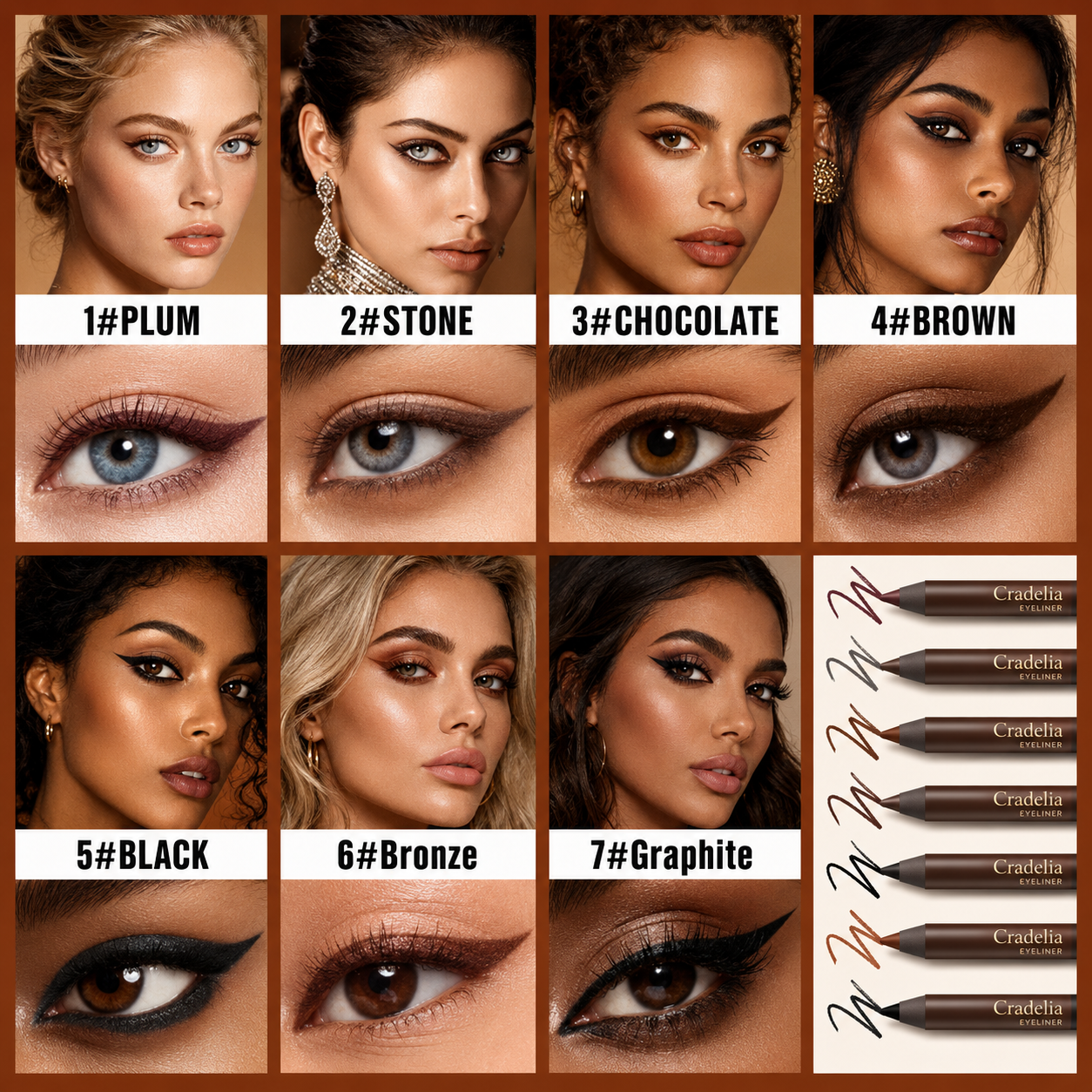 24H Waterproof Smudge-Proof Eyeliner Pencil