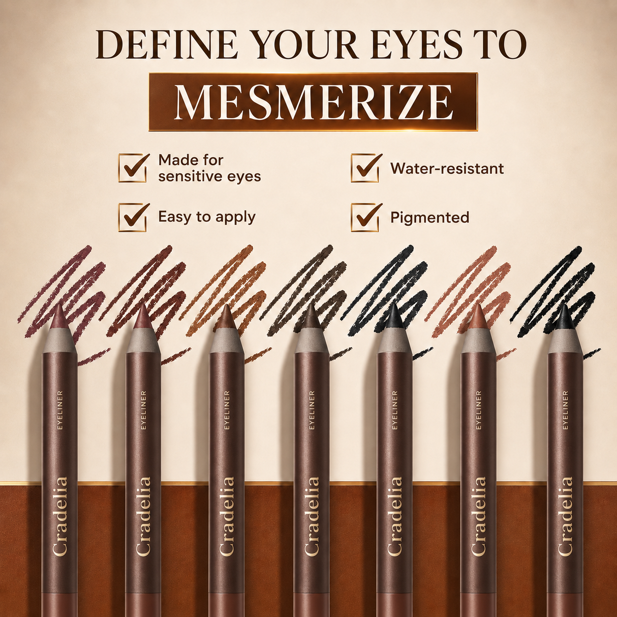 24H Waterproof Smudge-Proof Eyeliner Pencil