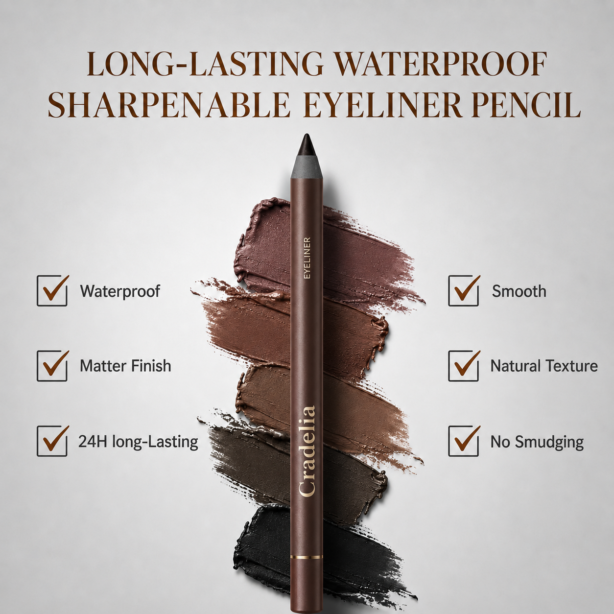 24H Waterproof Smudge-Proof Eyeliner Pencil