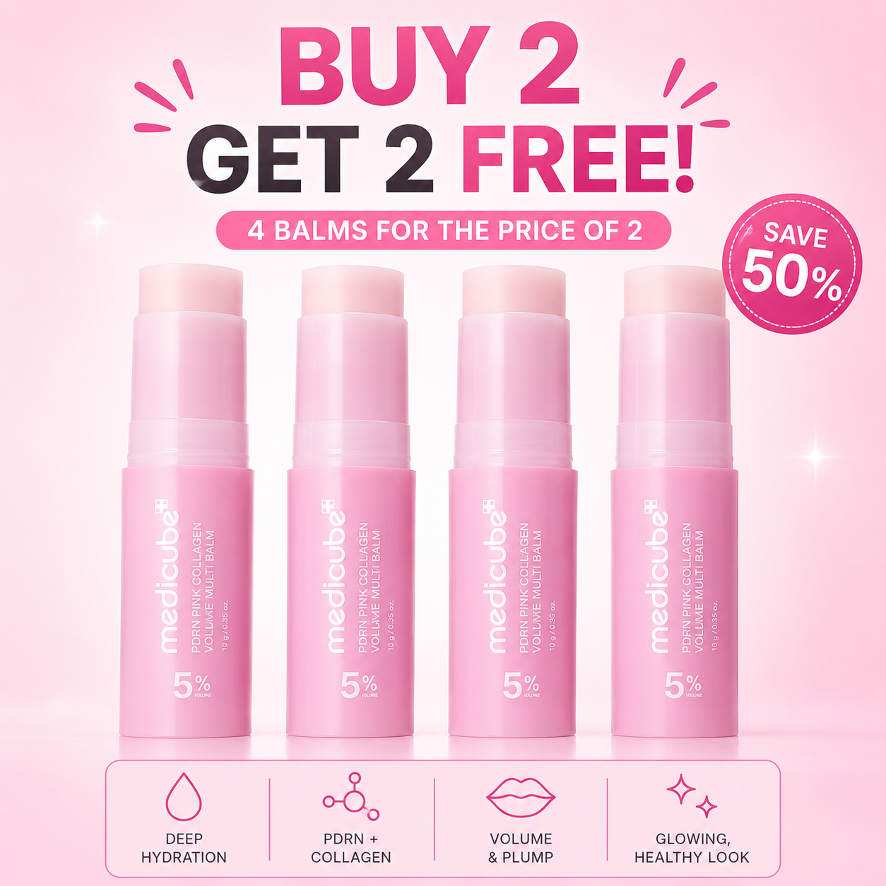 Under Eye Balm Stick for Fine Lines & Wrinkles | Korean Collagen PDRN Volume Balm