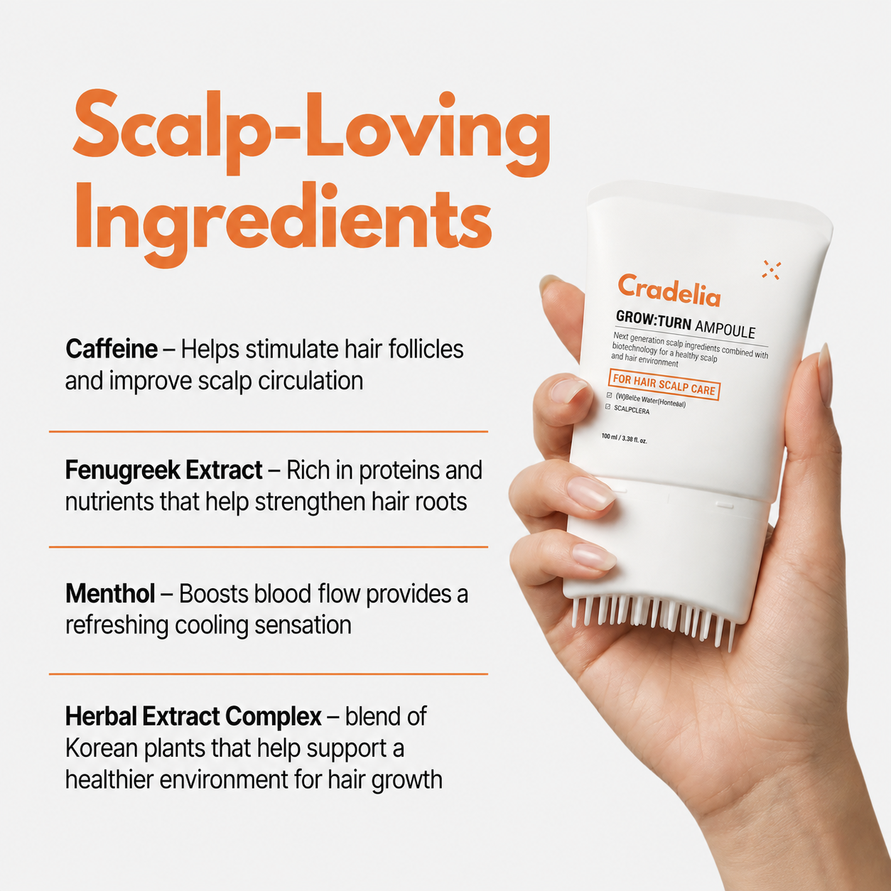Hairline Growth Serum for Thinning Hair | Korean Caffeine Scalp Serum